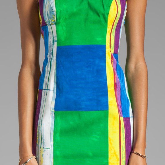 plenty by TRACY REESE Multicolor Abstract Watercolor Print Shift Mini Dress 2 XS - Picture 4 of 13